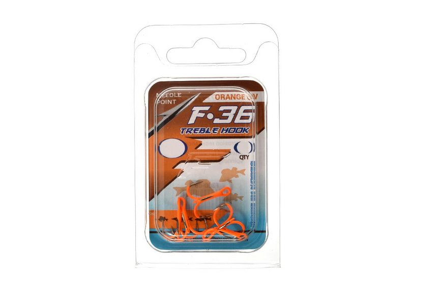Крючок тройной Flagman F36 Orange UV #8 5pcs F36O-08 фото