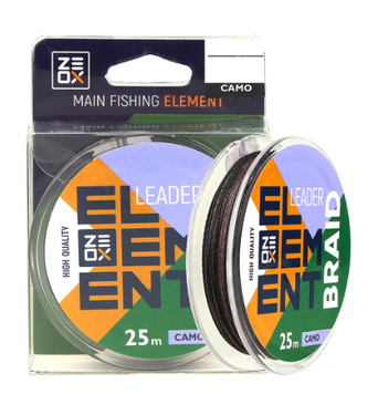 Повідковий матеріал ZEOX Element Leader Braid 25м Camo 0.14мм 4110101 фото