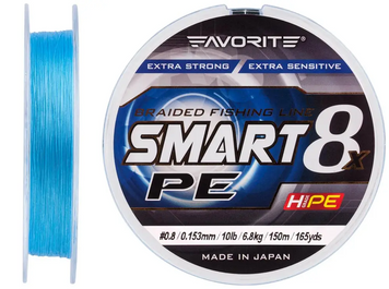 Шнур Favorite Smart PE 8x 150м (sky blue) #0.8/0.153mm 10lb/6.8kg 1693.10.72 фото