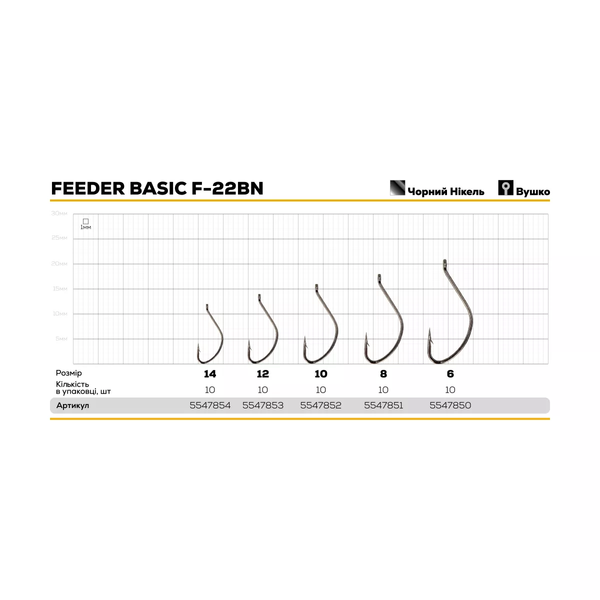 Крючок GC Feeder Basic F-22BN №14 (10шт) 5547854 фото