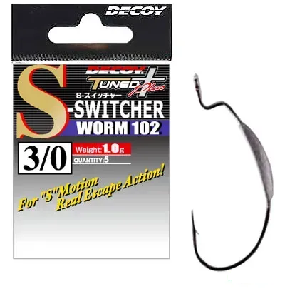 Офсетний гачок Decoy S-Switcher Worm 102 №4/0 1.5г 4шт 5543152 фото