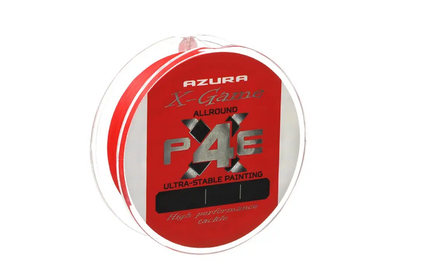 Шнур Azura X-Game PE X-4 150m #0.8 - 0,148mm 6,3kg - 14lb Fiery Red X4-08 фото