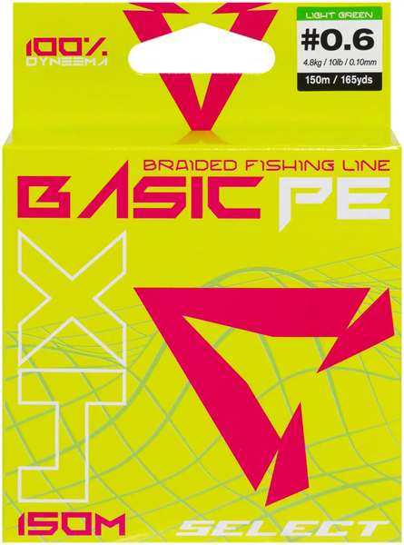 Шнур Select Basic PE Light Green 150m #0.6 0.10mm 10lb 4.8kg 1870.18.12 фото